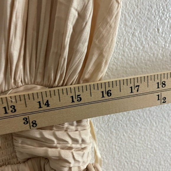 Free People Bonny Mini Dress Pleated Tiered Hem Defined Waist Prosecco Sz Medium - Picture 9 of 12